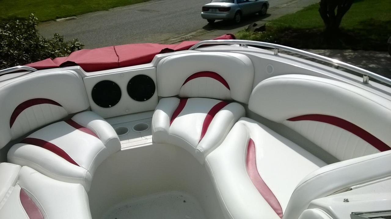 Red and white marine seating